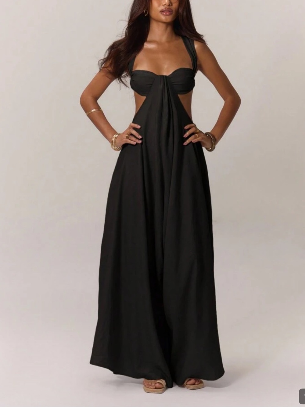 Black cutout jumpsuit